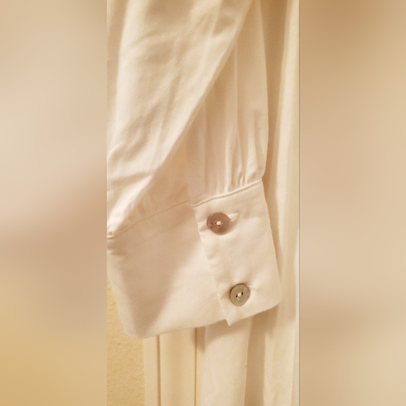 SZ L WHITE BUTTON DOWN PAJAMA GOWN - Picture 8 of 8